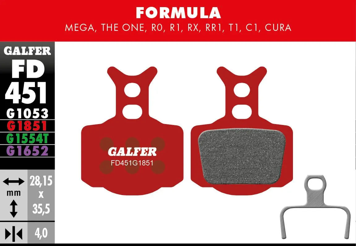 Galfer G1851 Advanced Brake Pads for Formula Brakes
