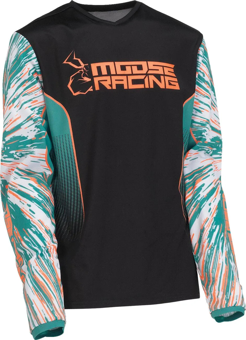 Moose Offroad Youth Agroid Jersey - Black/Orange/Teal
