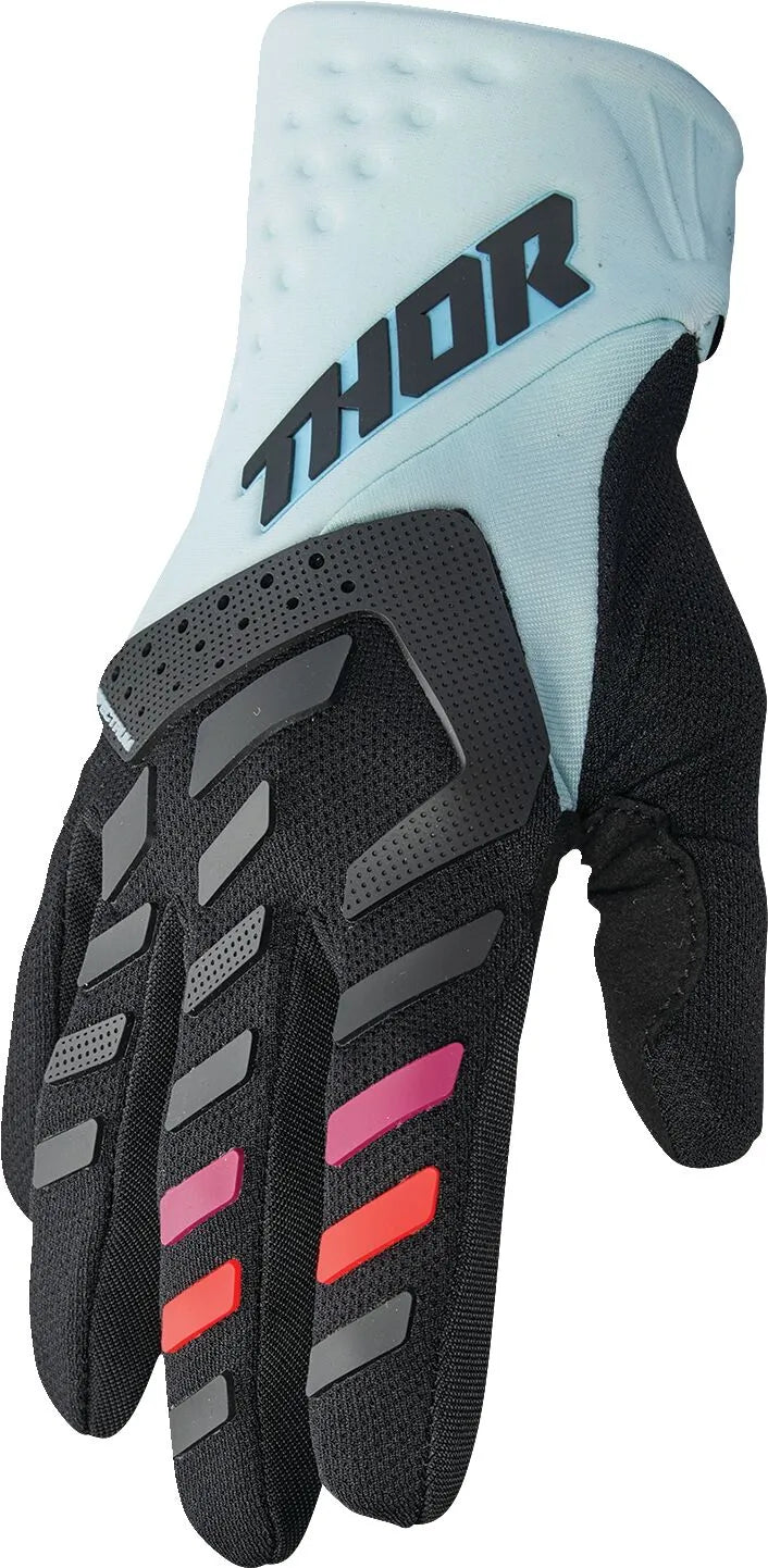 Thor Women's Spectrum Mx Gloves - Black/Mint/Light Blue