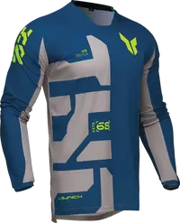 Thor Launchmode Forge Jersey - Blue/Gray/Fluorescent Yellow
