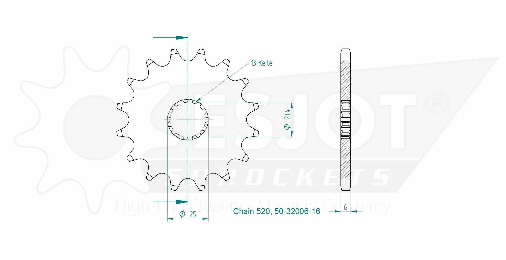 Esjot 520 Front Sprocket - High-performance Steel