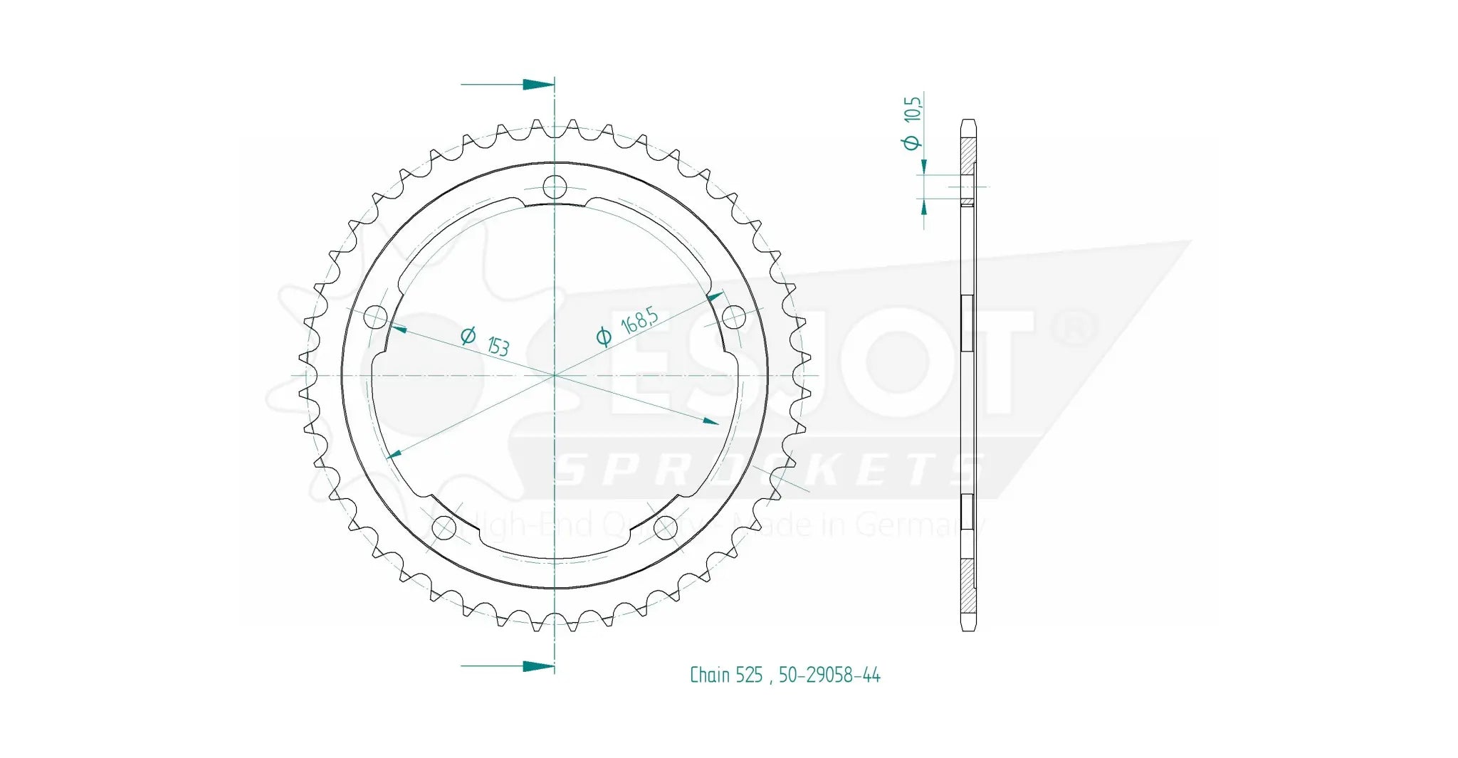 Esjot 525 Rear Sprocket - High-quality Steel