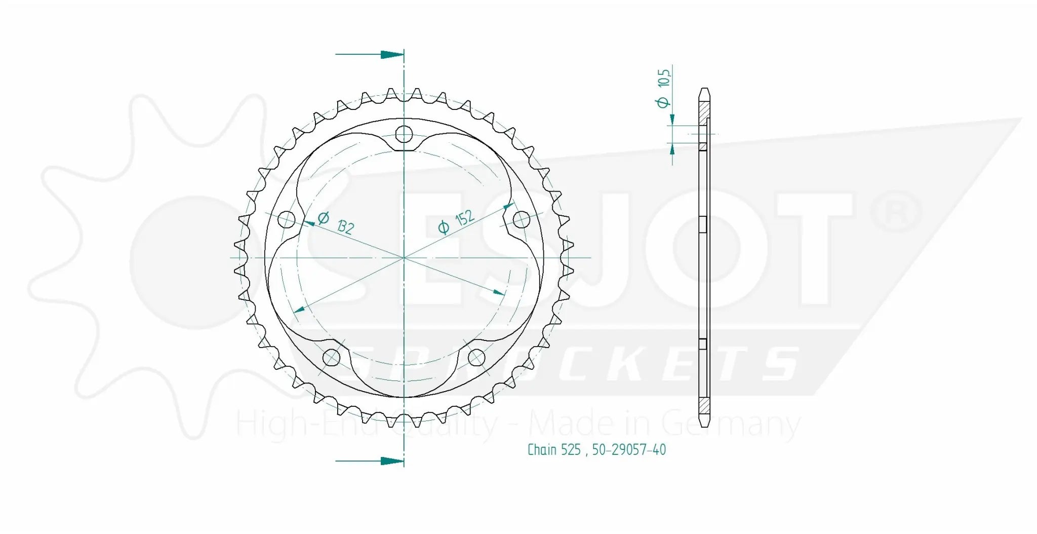 Esjot 525 Sprocket - Rear Steel Sprocket