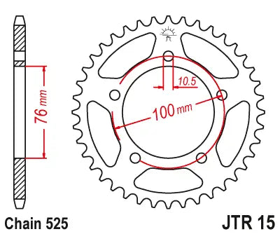 Jt Sprockets Steel Rear Sprocket - 525