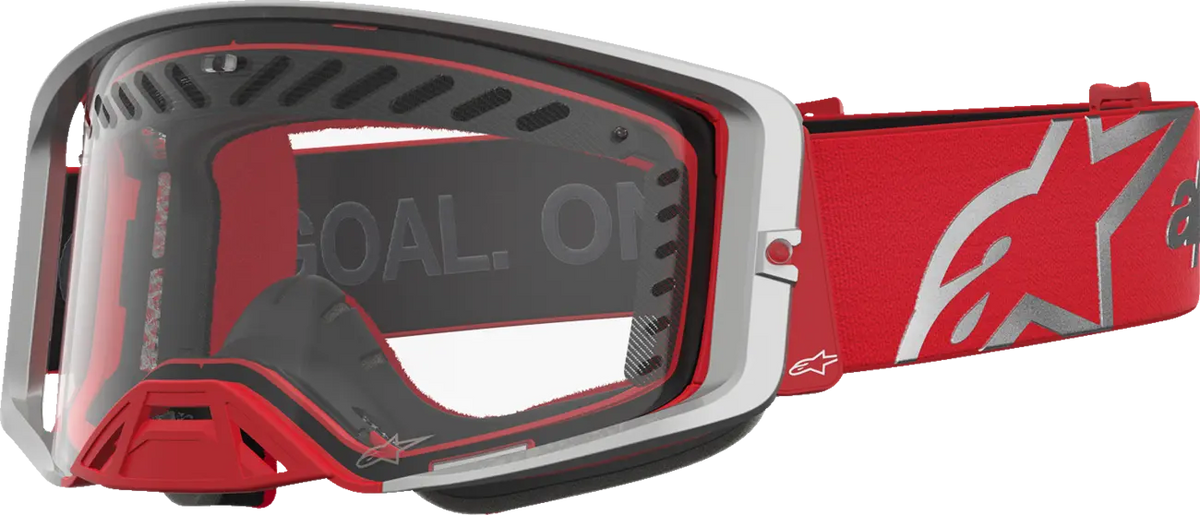 Alpinestars Supertech Dura Air Fluid Goggle Red/Silver/Clear