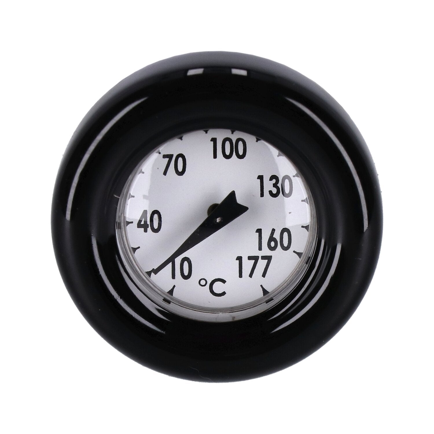 MCS Oil tank dipstick with temperature gauge - Black w/white face