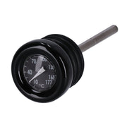 MCS Oil tank dipstick with temperature gauge - Black w/black face