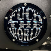Indian Larry Motorcycles Indian Larry 'FTW' derby cover - Gloss black/clear