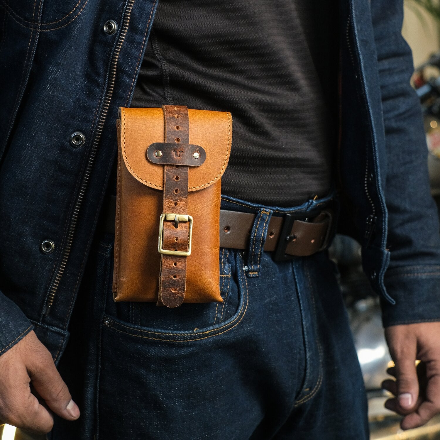 Trip Machine Moto Exclusive Utility Pouch - Vintage Tan
