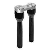 HeinzBikes Clubstyle straight risers 12" - Black/Silver