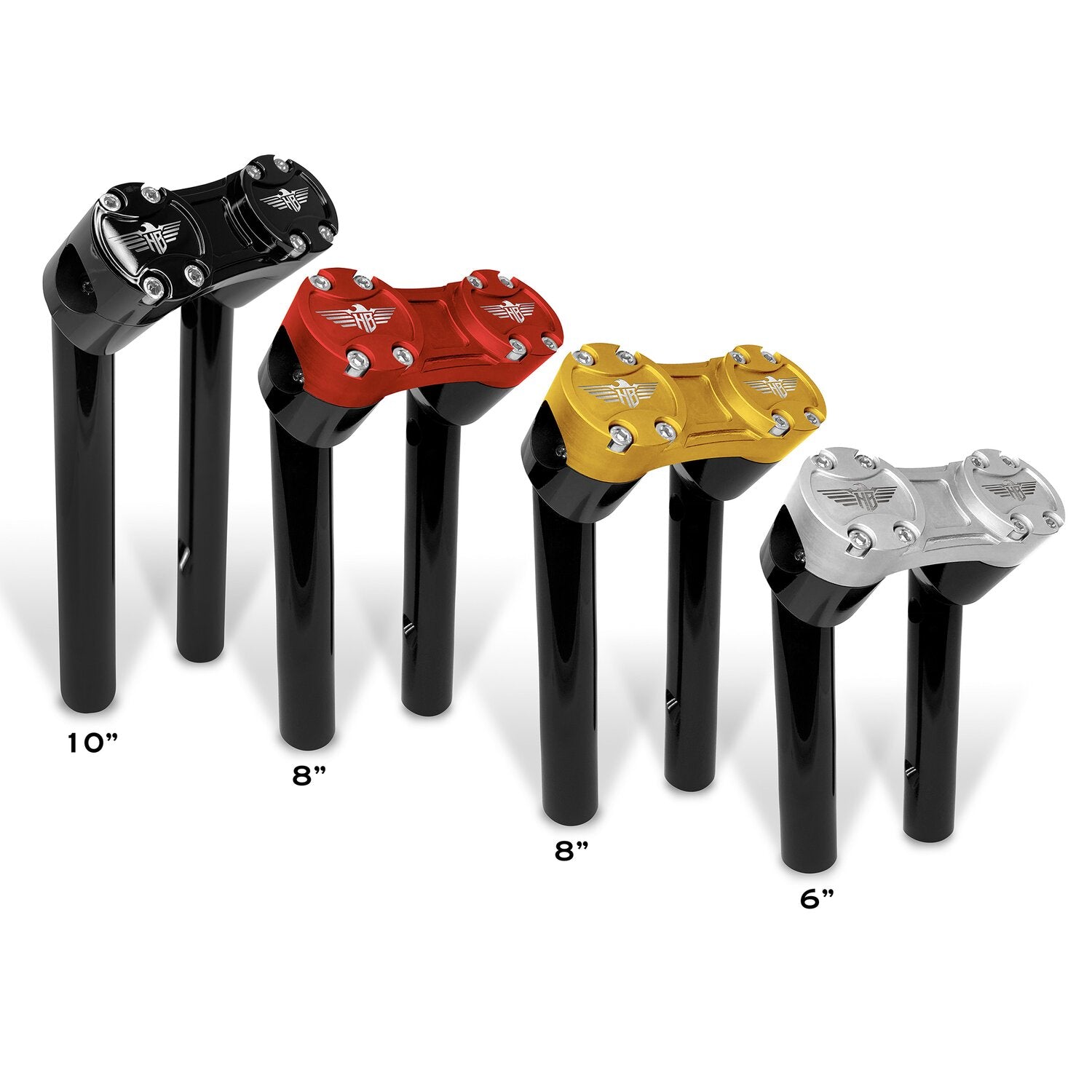HeinzBikes Clubstyle pullback risers 8" - Black/Silver