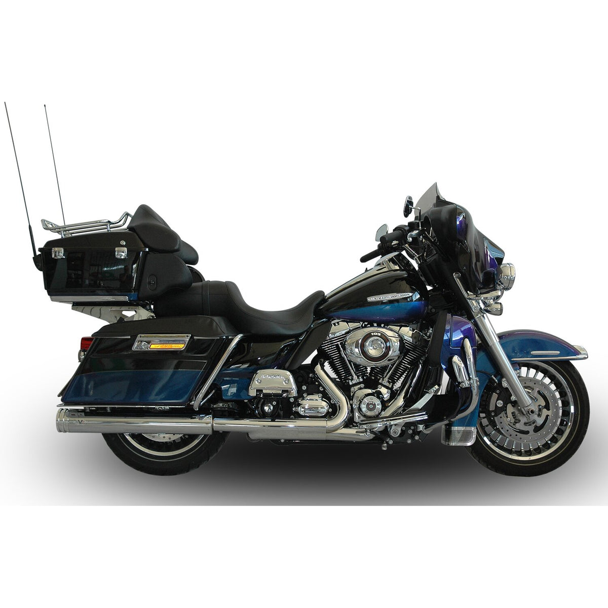 V Performance Double Ring slip-on mufflers - Chrome