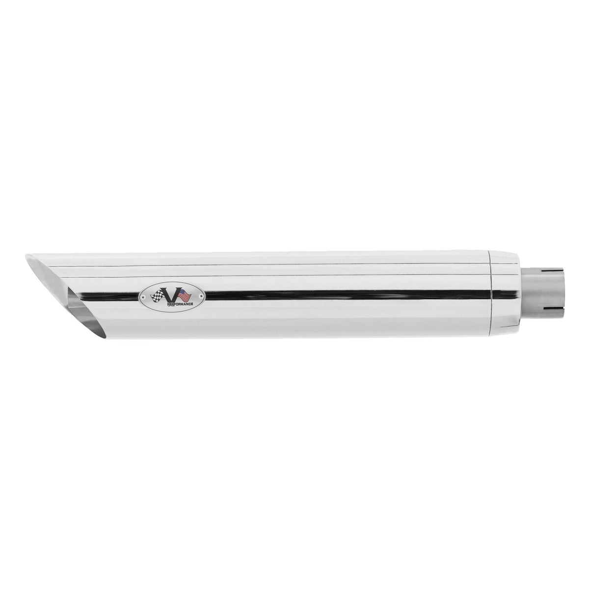 V Performance 80mm Slash Cut slip-on mufflers - Chrome