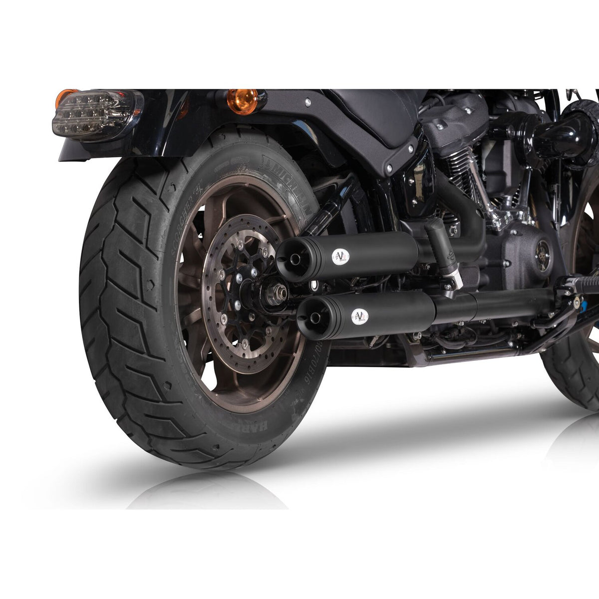 V Performance 'Double Ring' slip-on muffler set - Black
