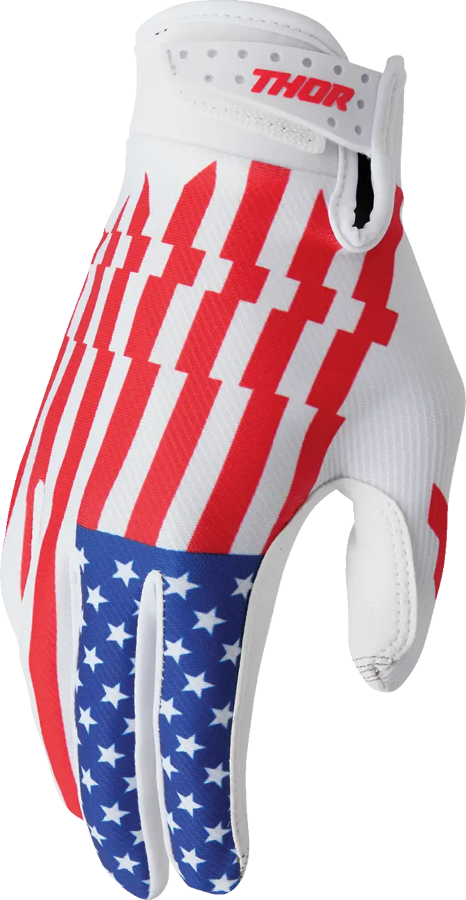 Thor Launchmode Patriot Youth Gloves Red White Blue