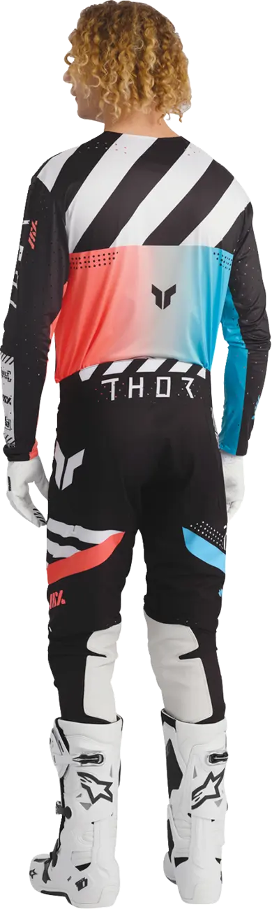 Thor Sportmode Synth Pants - Black/White/Coral/Turquoise