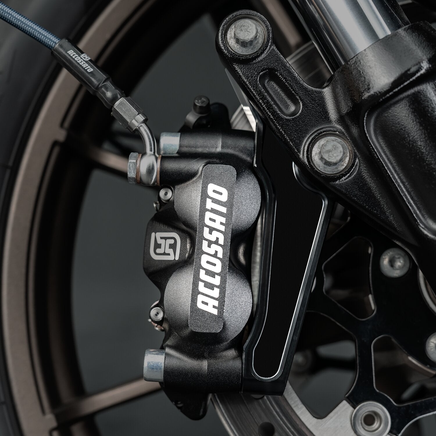 Accossato 108mm Monoblock radial brake caliper left - Black