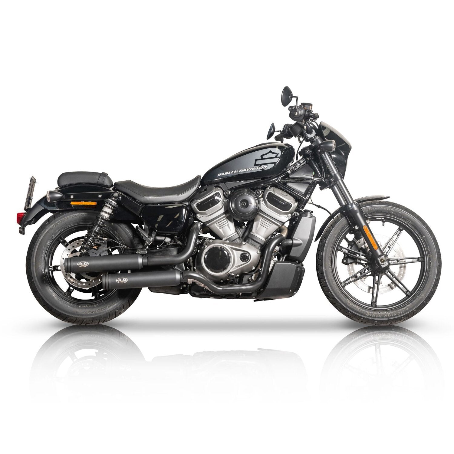 V Performance 2-2 exhaust system - Double Ring end caps - Bla