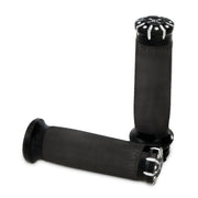 Burly Hawk Billet grip set - Black CC stripes/dots