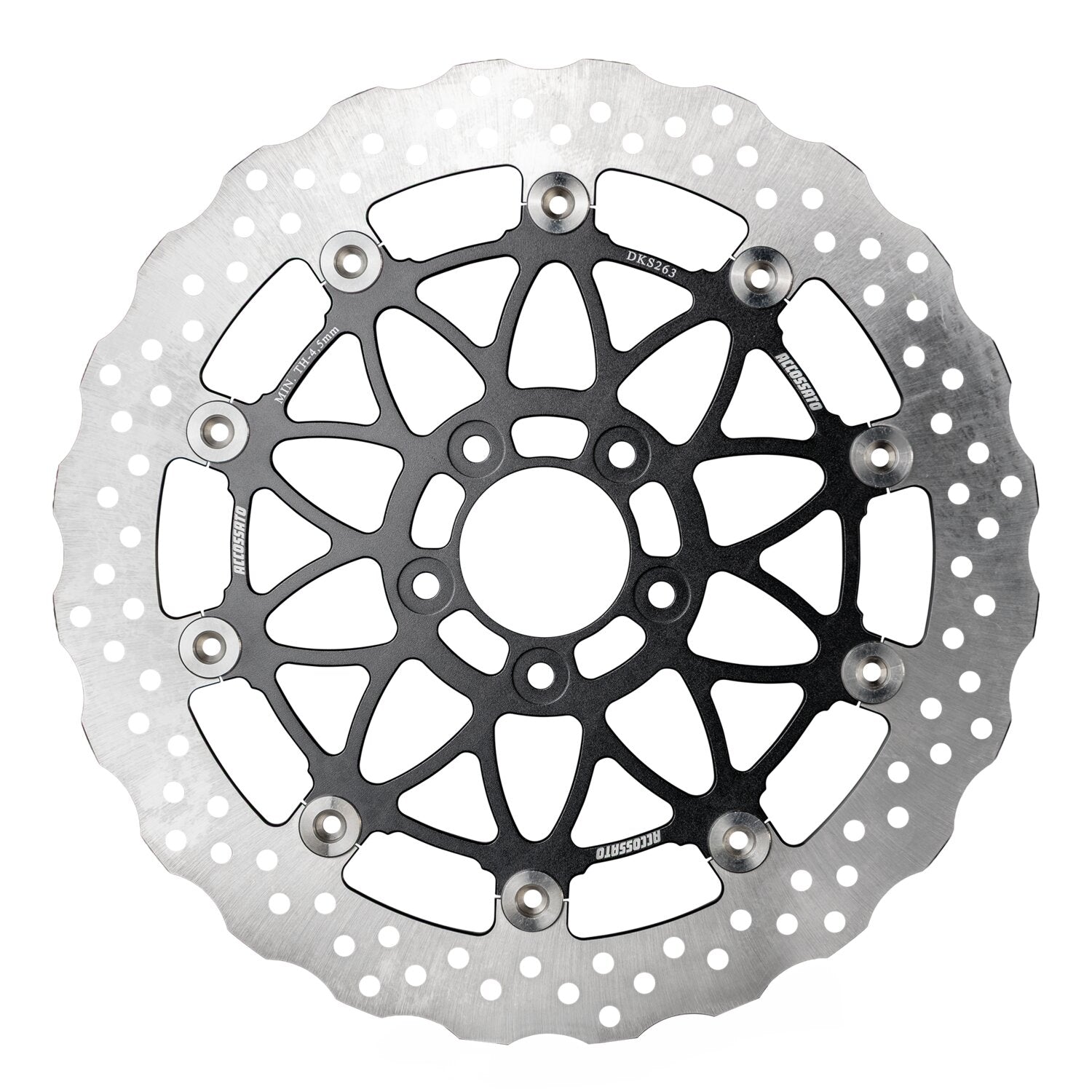 Accossato oversized floating brake disc front - Wave - Black