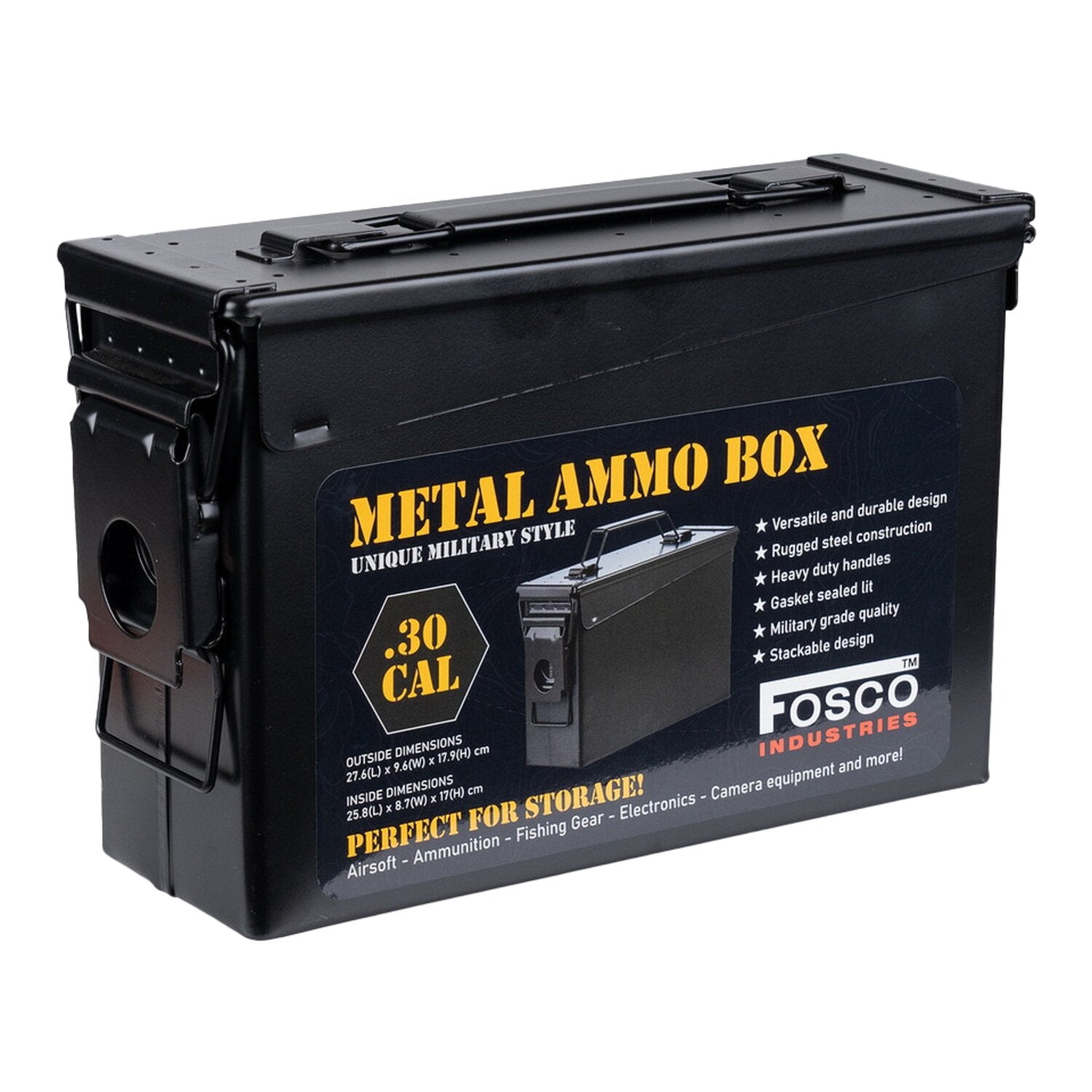 Army Surplus Ammo Skull and Bones box black