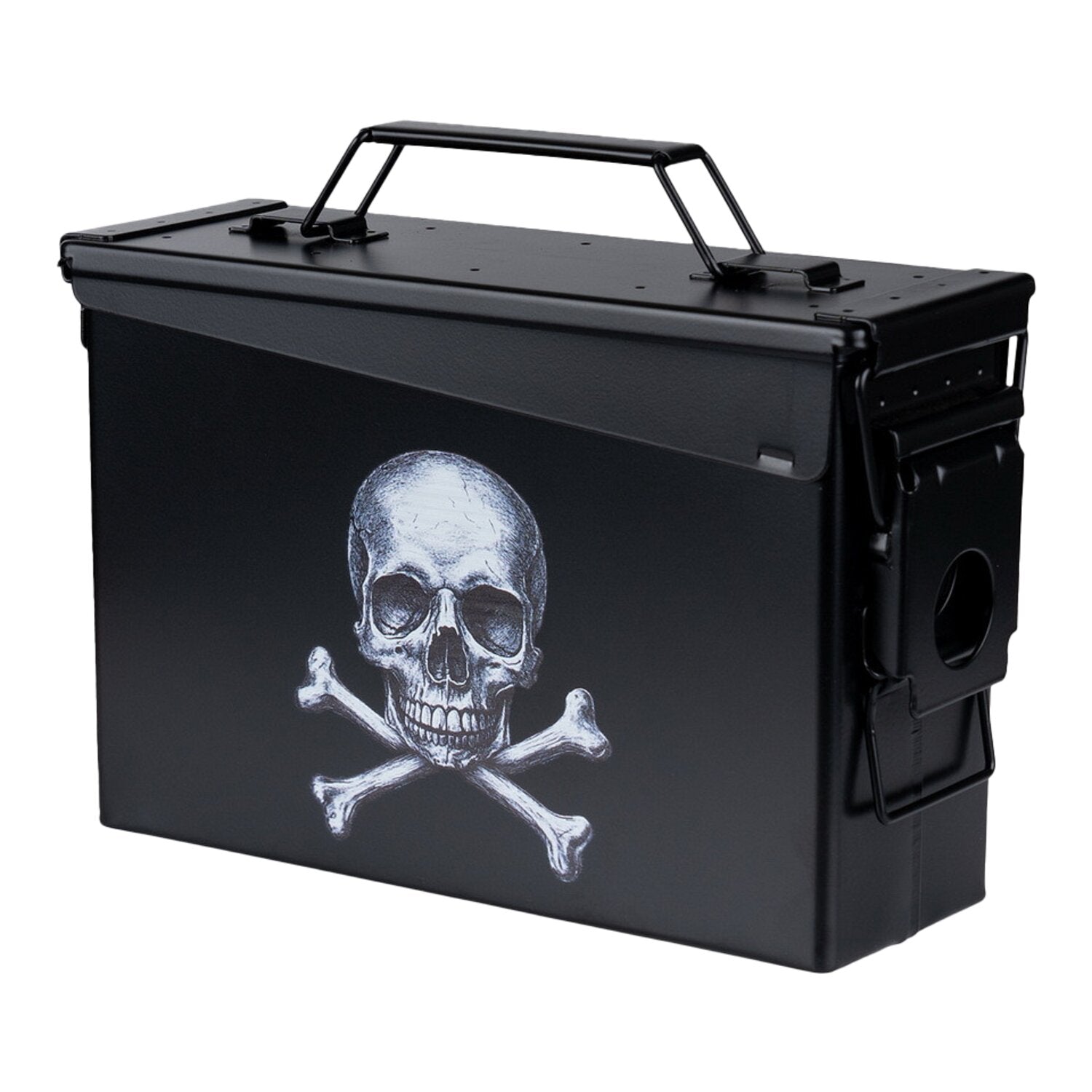 Army Surplus Ammo Skull and Bones box black