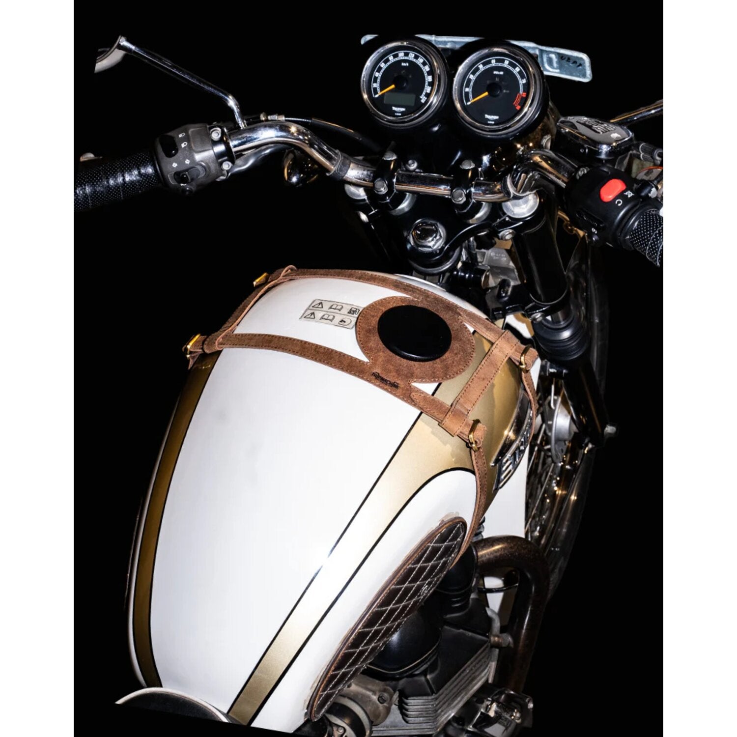 Trip Machine Tank Strap Right Side Fuel Inlet tobacco