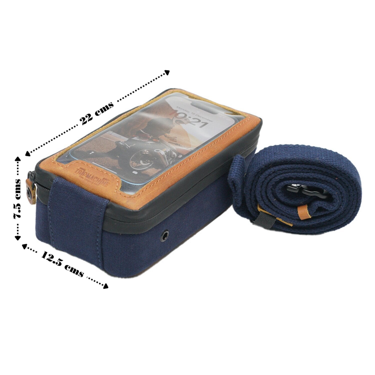 Trip Machine Navigator Case blue & tan
