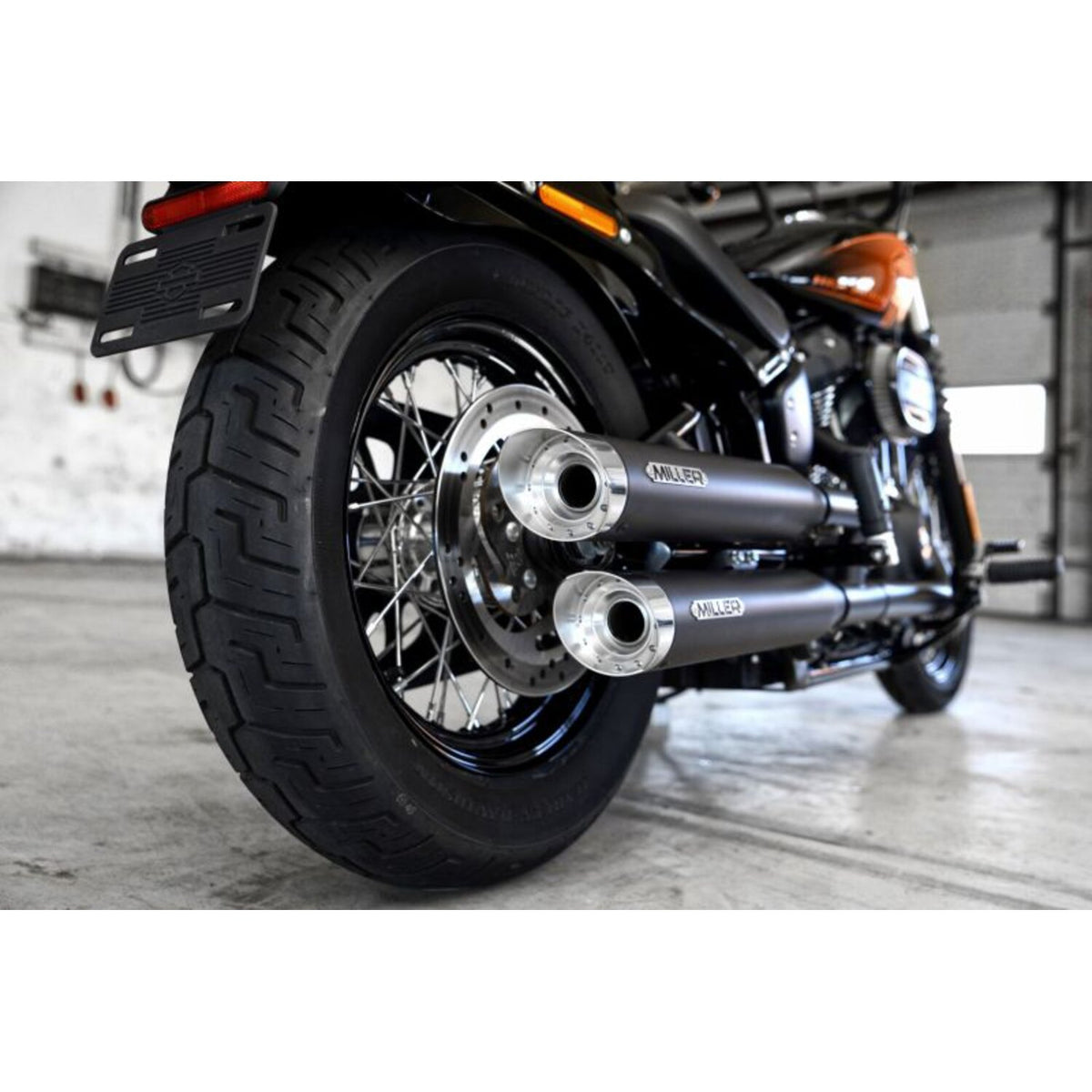 Miller Exhaust Miller Destiny Slip-Ons black End cap SlashCut polished