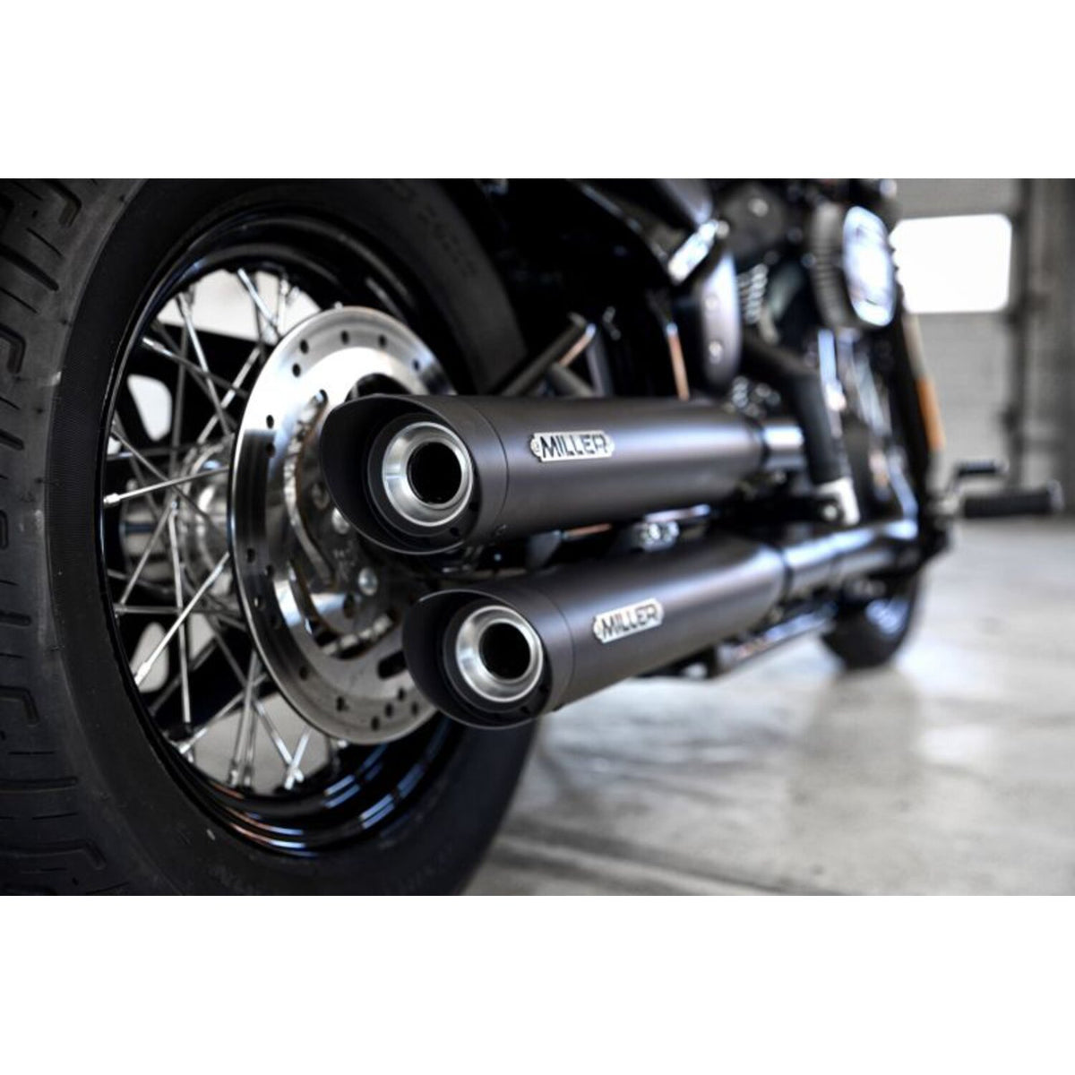 Miller Exhaust Miller Destiny Slip-Ons black End cap SlashCut black