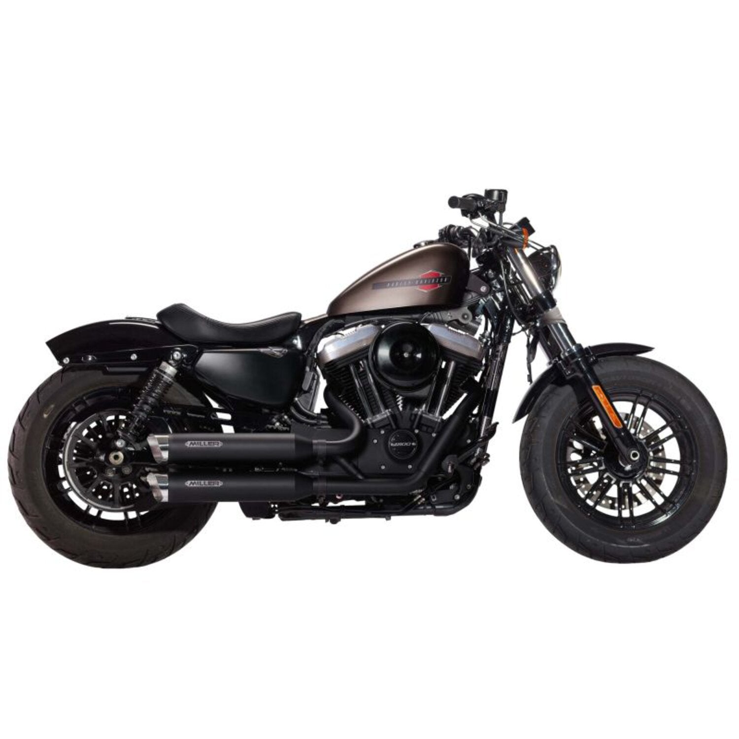 Miller Exhaust Miller Straight Devil Exh-Syst - blk - Endcap SlashCut pol