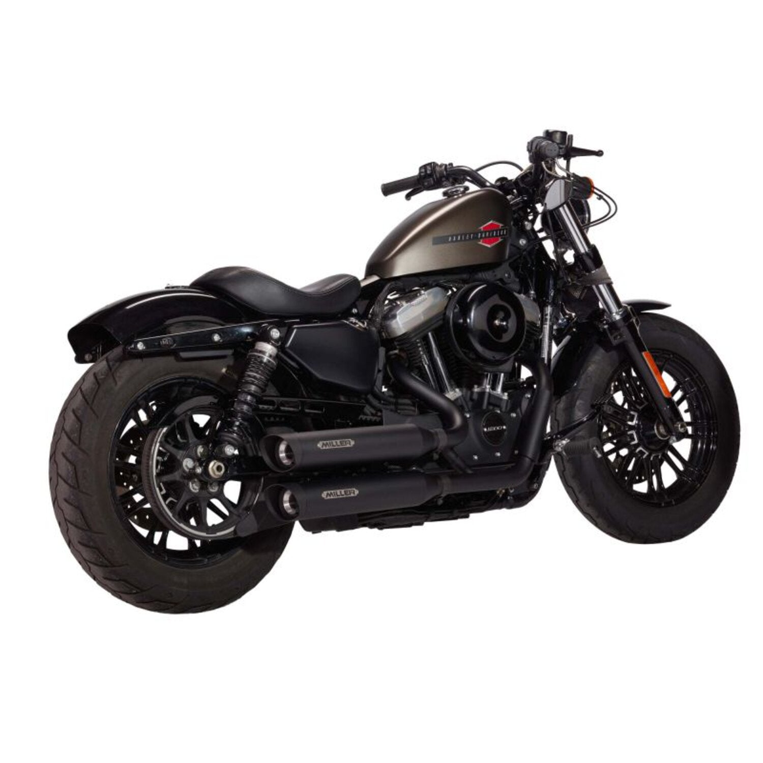 Miller Exhaust Miller Straight Devil Exh-Syst - blk - Endcap SlashCut blk