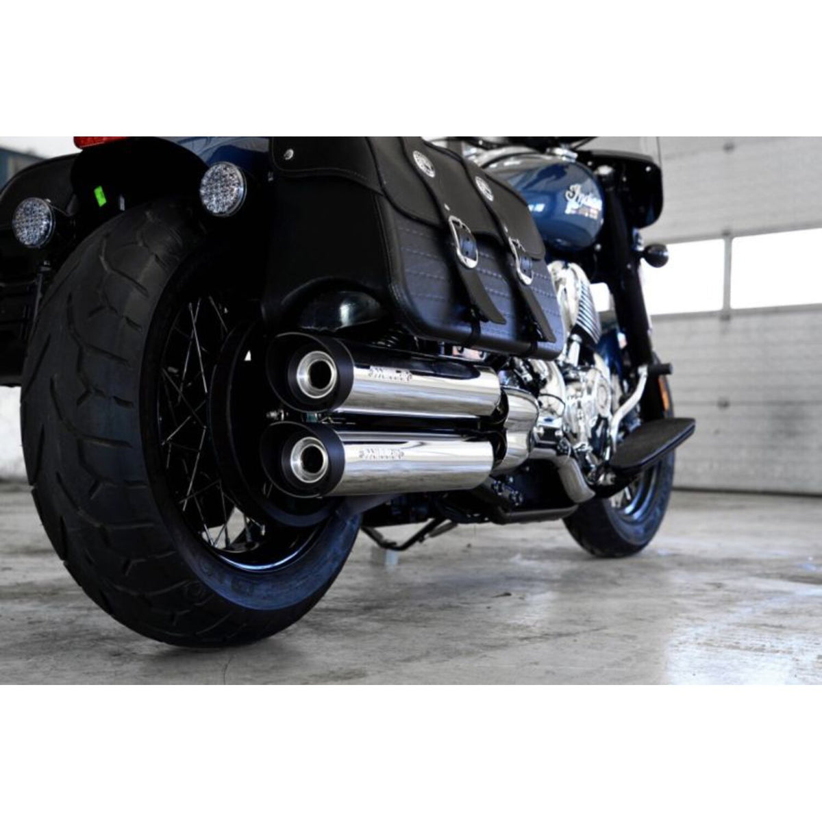 Miller Exhaust Miller Omaha II Slip-Ons polished End cap SlashCut black