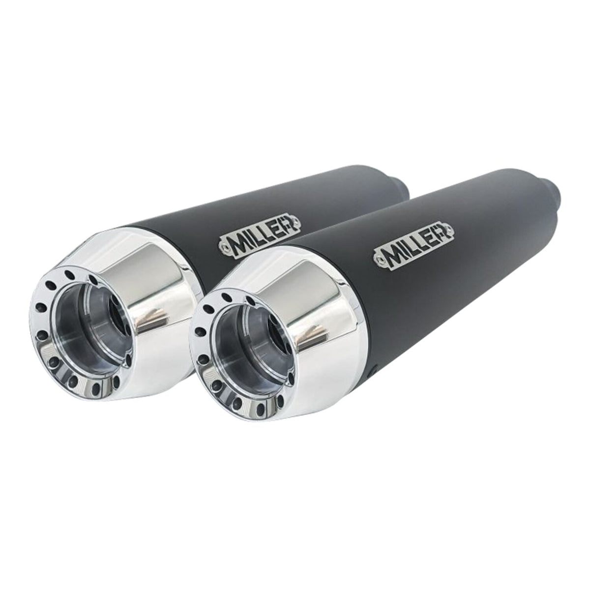 Miller Exhaust Miller Omaha II Slip-Ons black End cap Tapered polished