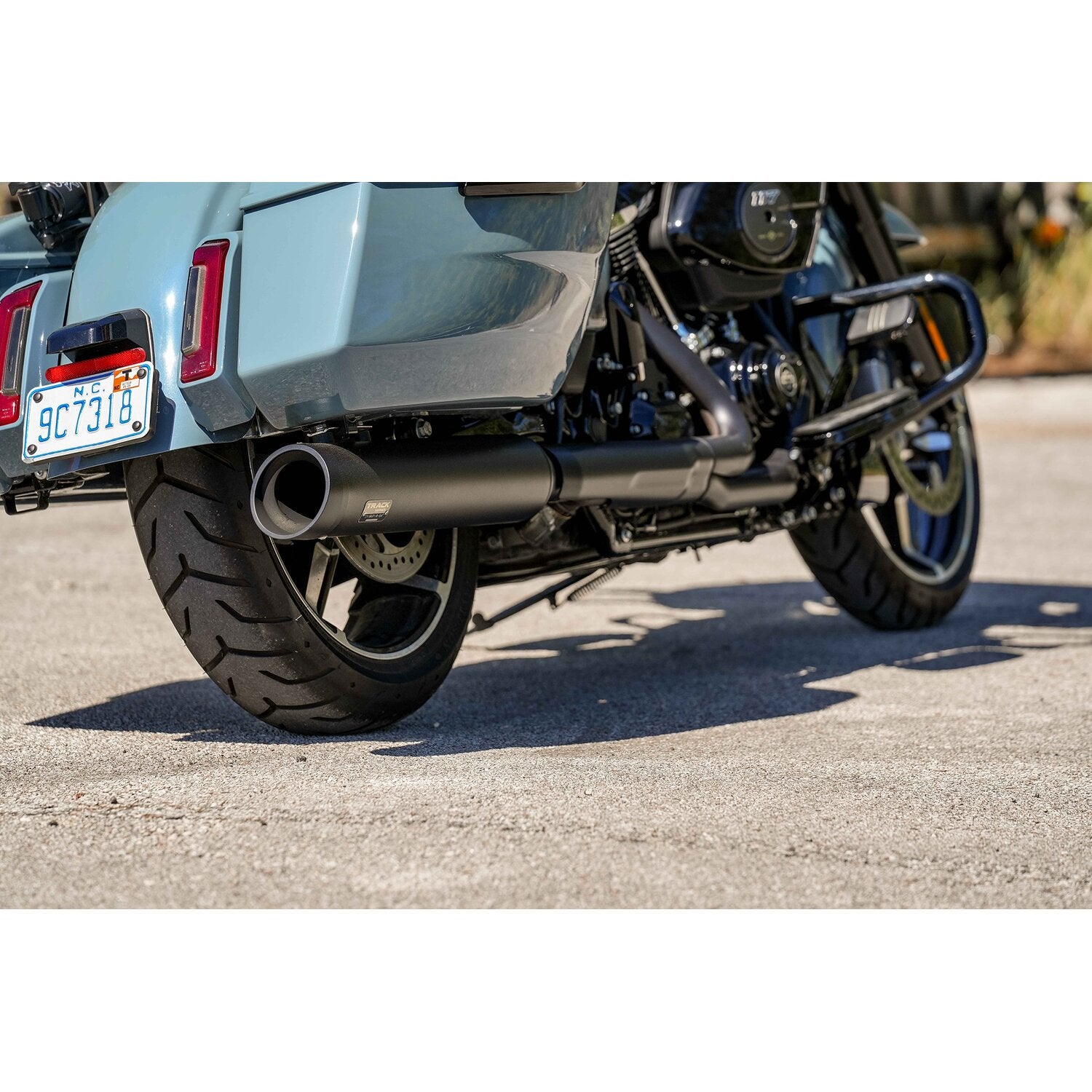 Track Series 2-1 slip-on muffler - Black - Slash Cut