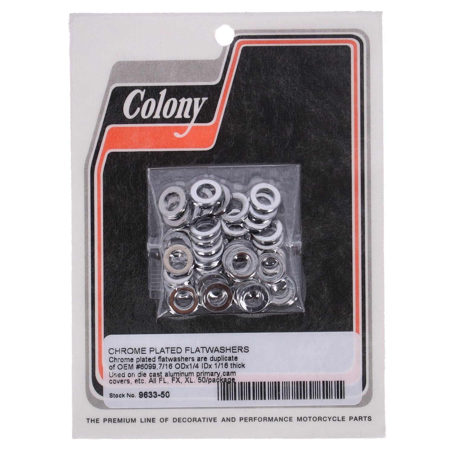 Colony Flatwashers 1/4" Chrome plated