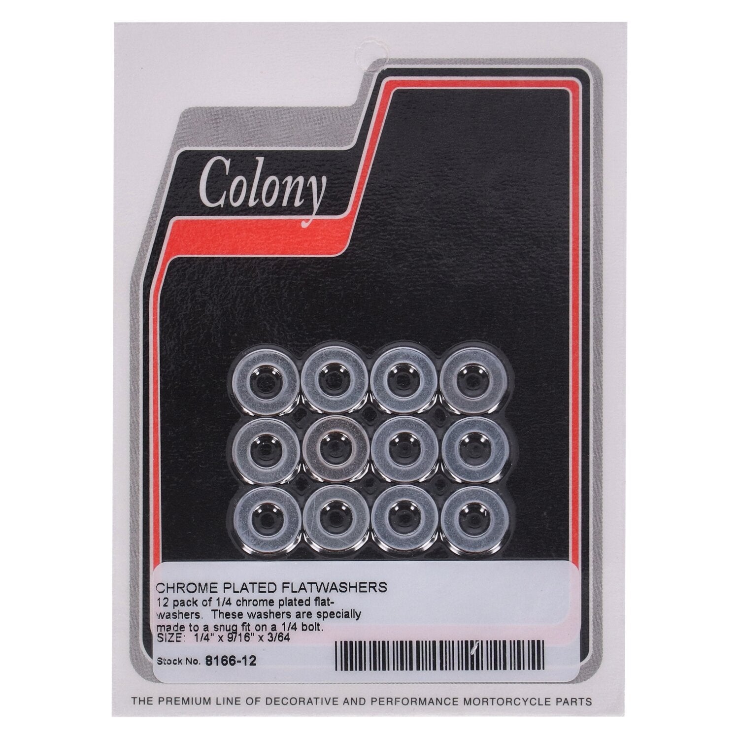 Colony Flatwashers 1/4" Chrome plated
