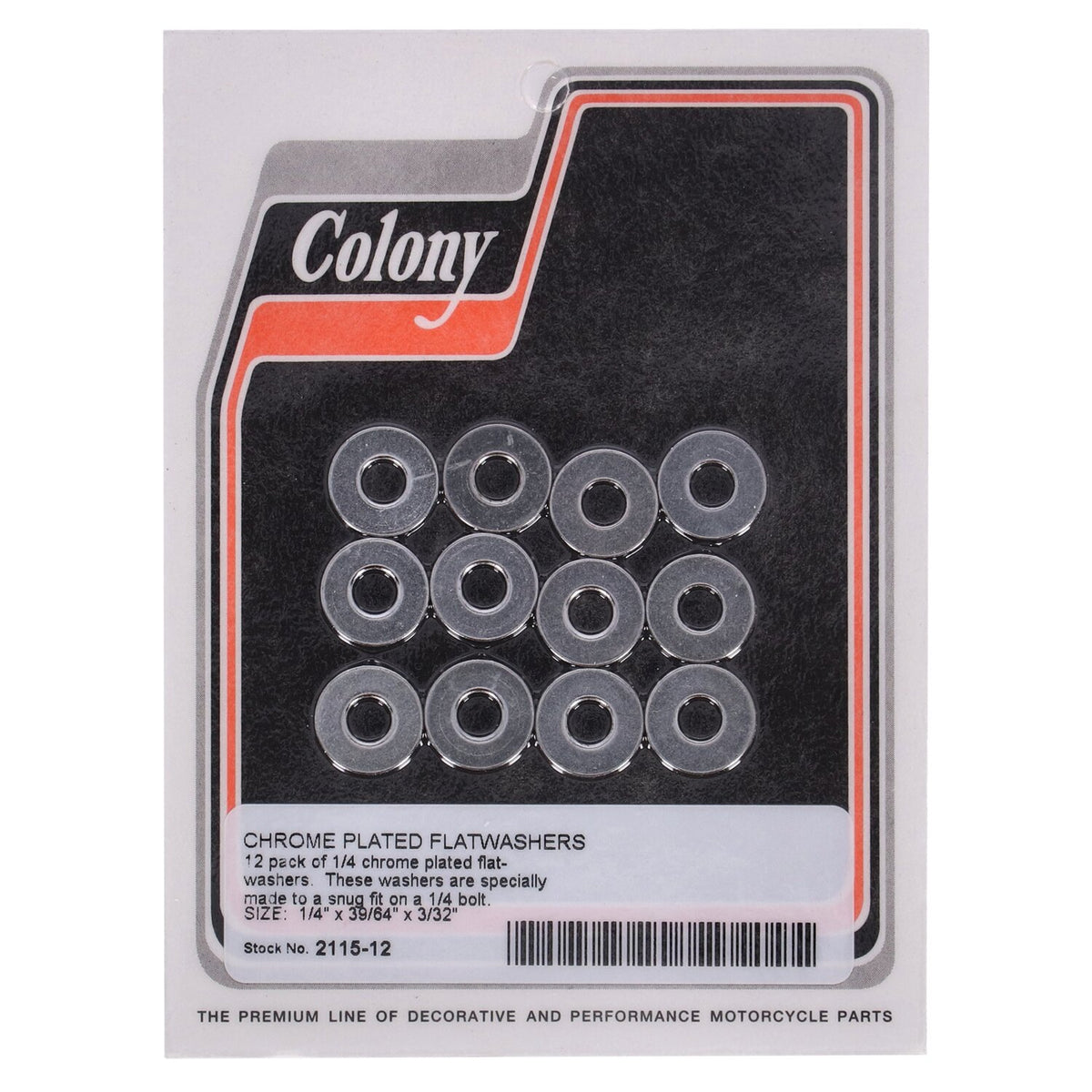 Colony Flatwashers 1/4" Chrome plated