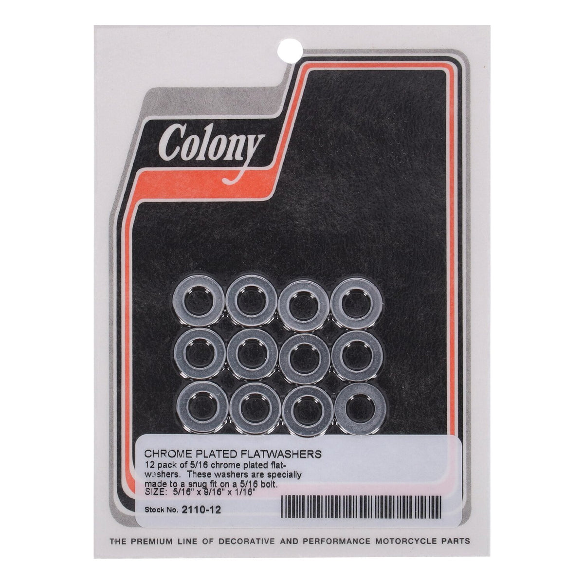Colony Flatwashers 5/16" Chrome plated