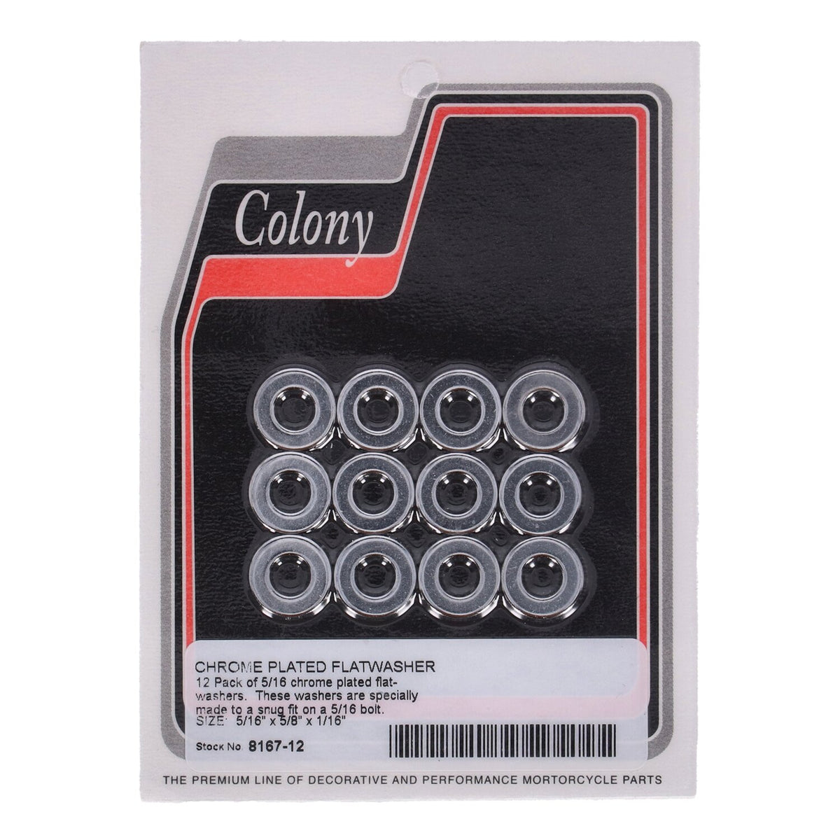 Colony Flatwashers 5/16" Chrome plated
