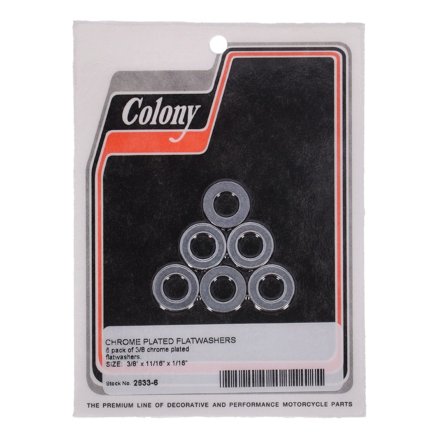 Colony Flatwashers 3/8" Chrome plated
