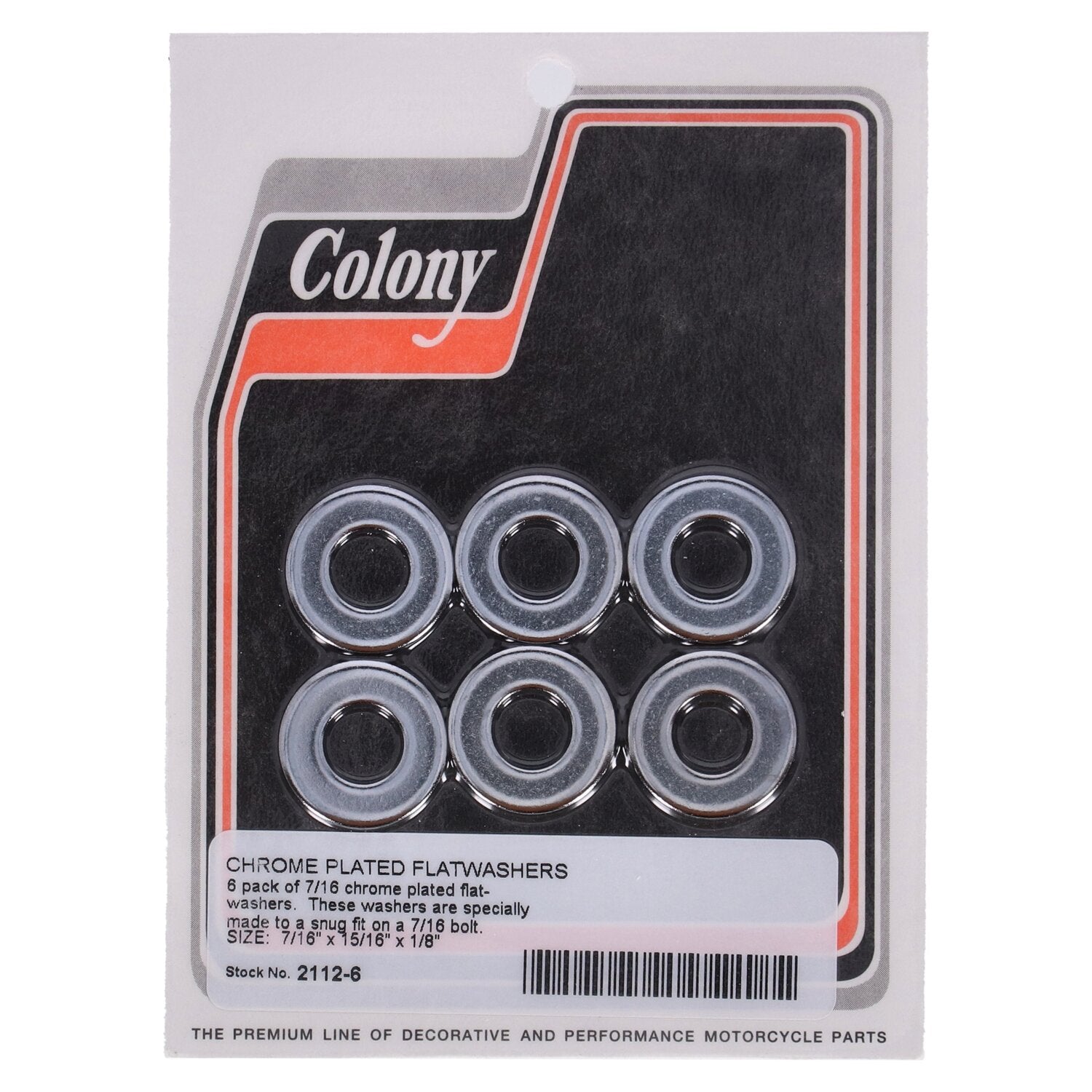 Colony Flatwashers 7/16" Chrome plated