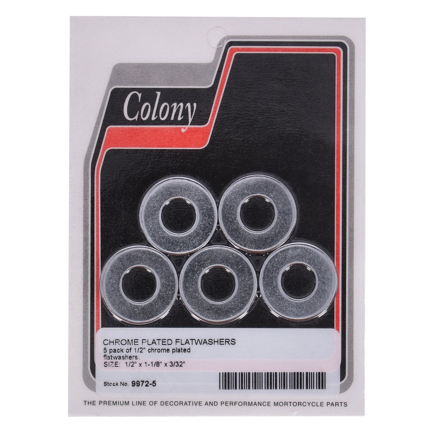Colony Flatwashers 1/2" Chrome plated