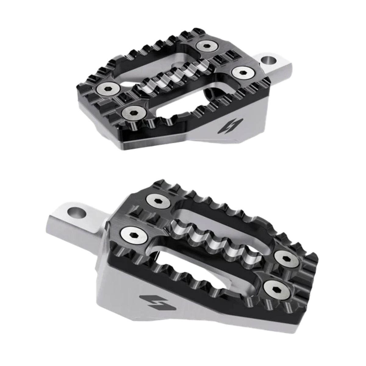 Kraus EXO foot peg set - Black alu top / Machined alu base