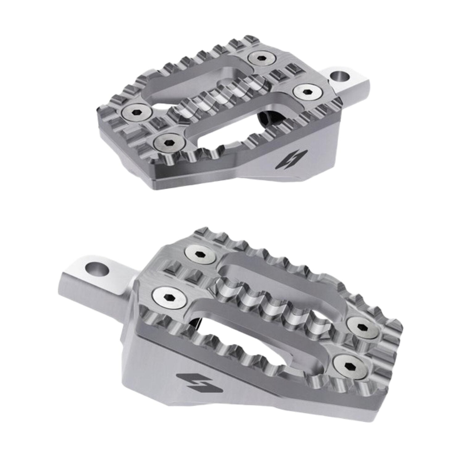Kraus EXO foot peg set - Machined SS top / Machined alu base