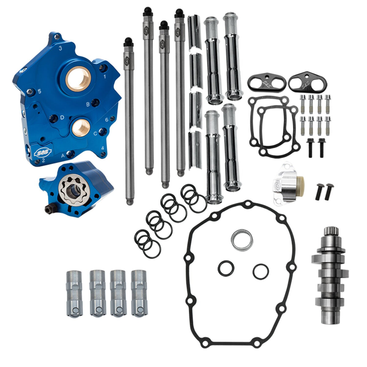 S&S M8 chain driven HPT542 camshaft kit - Oil Cooled - Chr