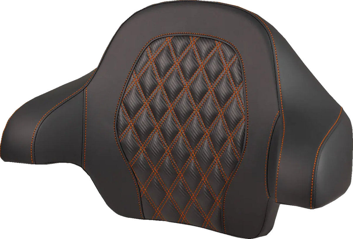 Saddlemen Tour Pak Carbon Fiber Look Backrest Pad Orange Stitch