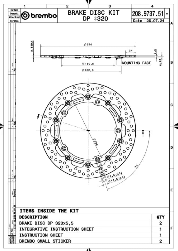 Brembo Supersport Racing Xtra Line Brake Rotor Kit - Front
