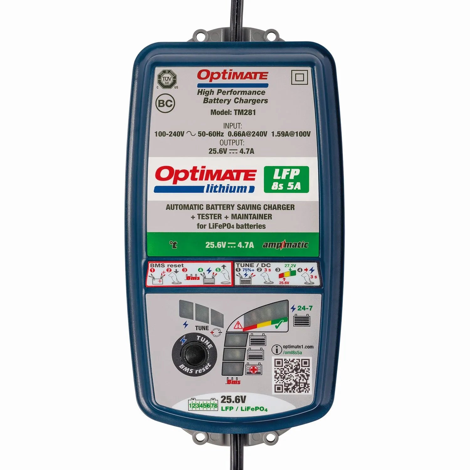 Tecmate Optimate Lithium Lfp 8s 5a Battery Charger