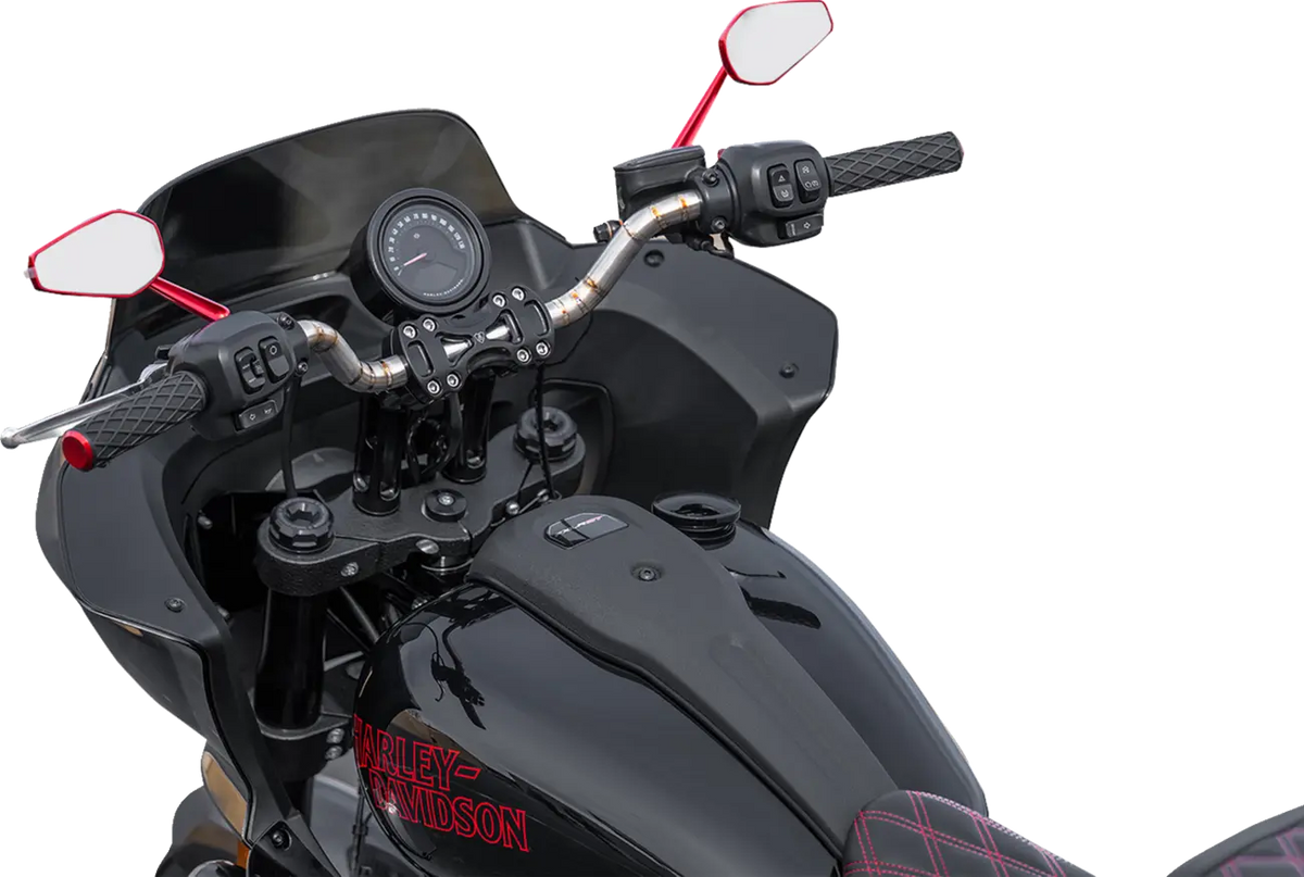 Arlen Ness Method Wayback Risers 7" Black with 4" Gauge Mount